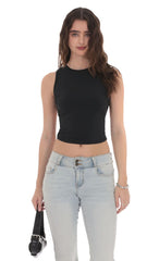 Open Back Twist Top in Black