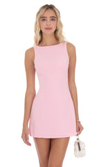 Pearl Butterfly Open Back Dress in Pink