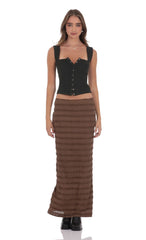 Ribbed Square Neck Top in Black