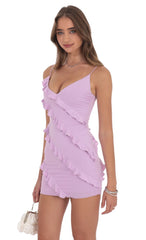 Ruffle Mini Dress in Lilac