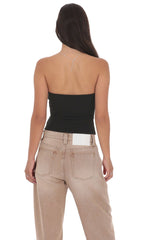 Keyhole Buckle Top in Black