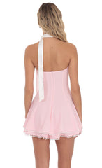 Pink Satin Strapless Dress