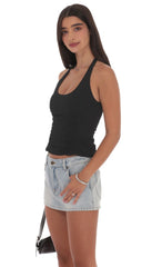 Detailed Halter Top in Black