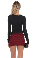 Ruffle Lace Tank Skirt in Burgundy