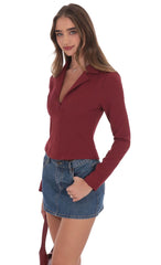 Tailored Collar Shirt in Burgundy