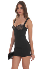 Black Lace Bust Bodycon Dress
