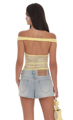 Off Shoulder Lace Top in Yellow